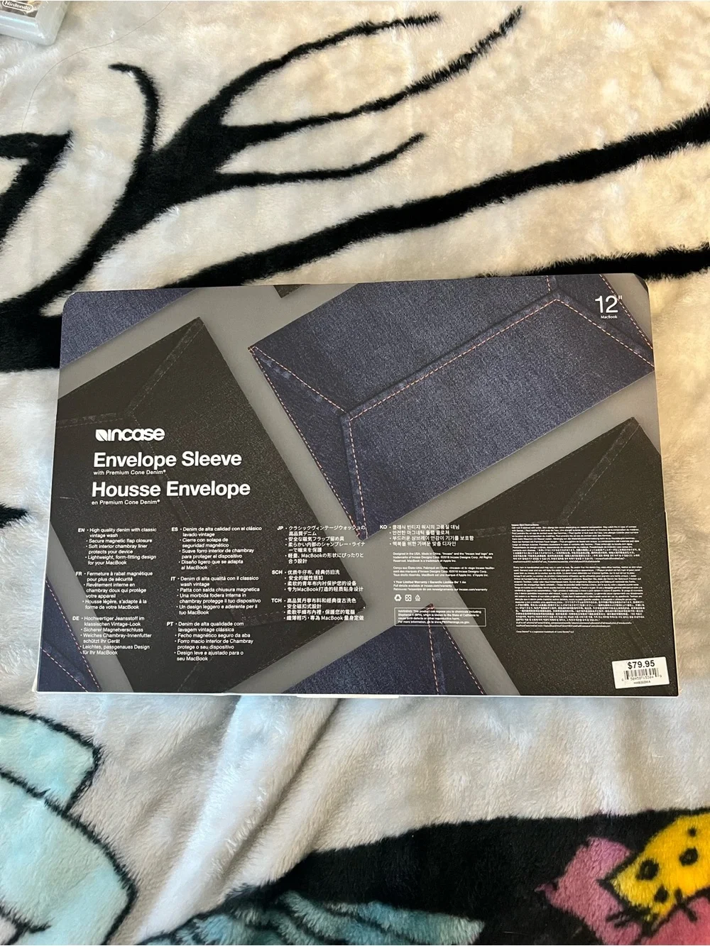 Incase Denim Envelope Sleeve in Blue with Contrast Stitching .